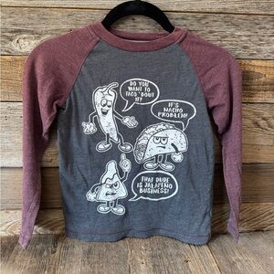 It’s Nacho Problem- kids punny Graphic Tee - Gray & Burgundy by Arizona Jean co